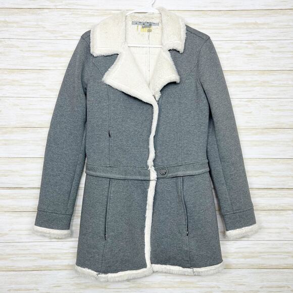 Athleta 2 in 1 Faux Fur Lined Coat Grey - Picture 1 of 9